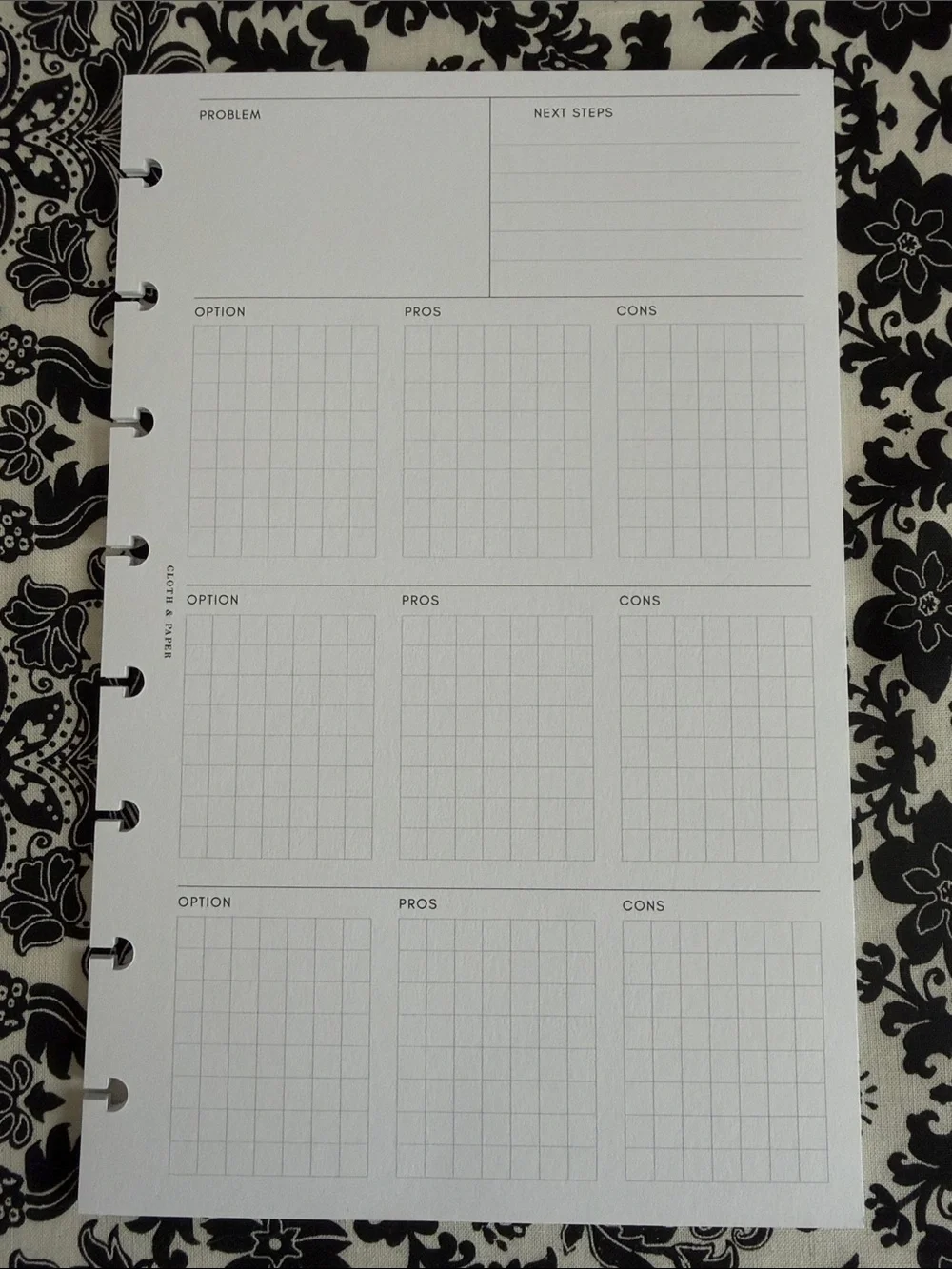 Cloth & Paper Decision Making Inserts